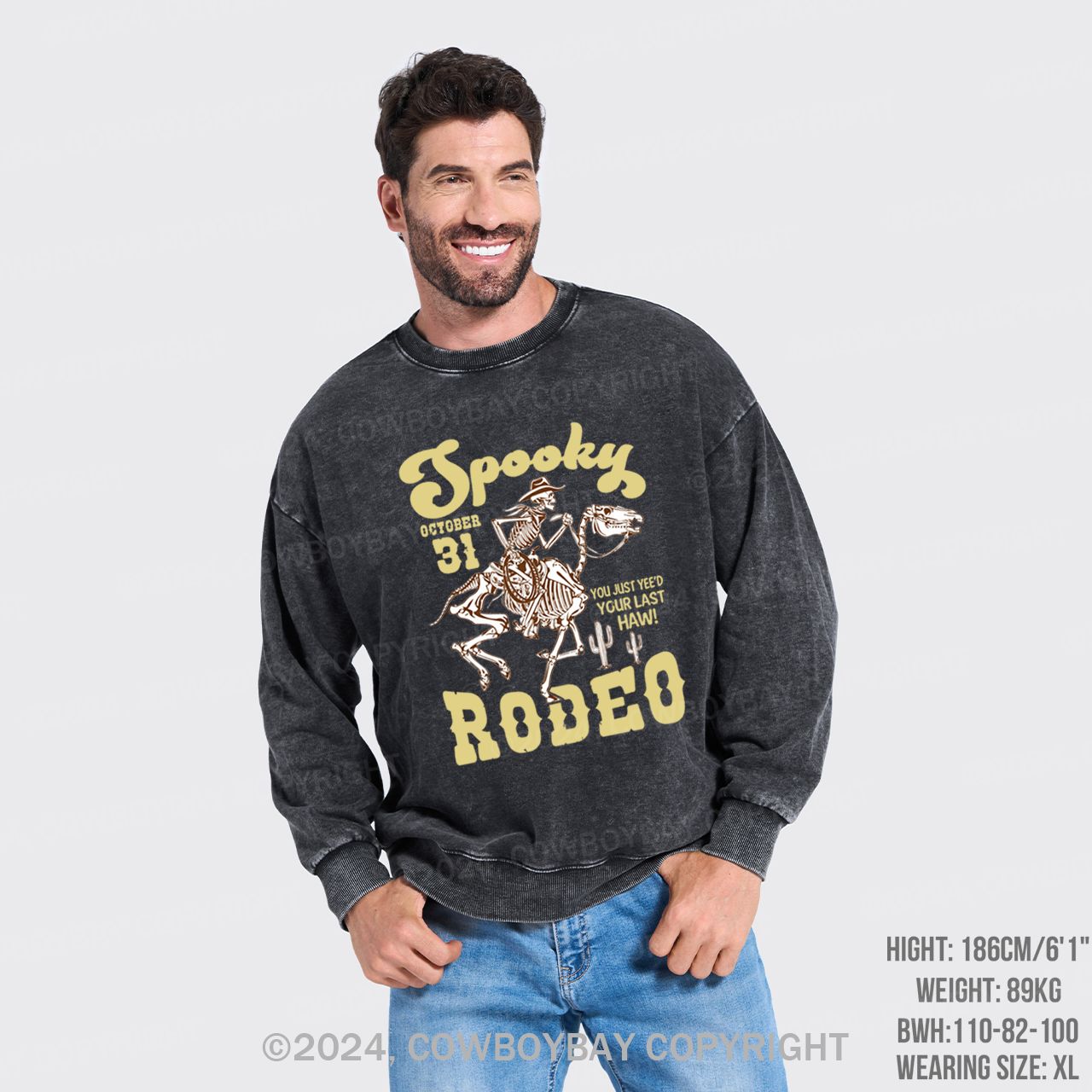 October 31,Spooky Rodeo Washed Sweatshirts