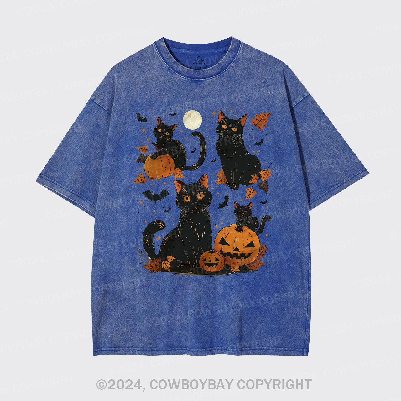 Black Cat Pumpkin Garment-dye Tees