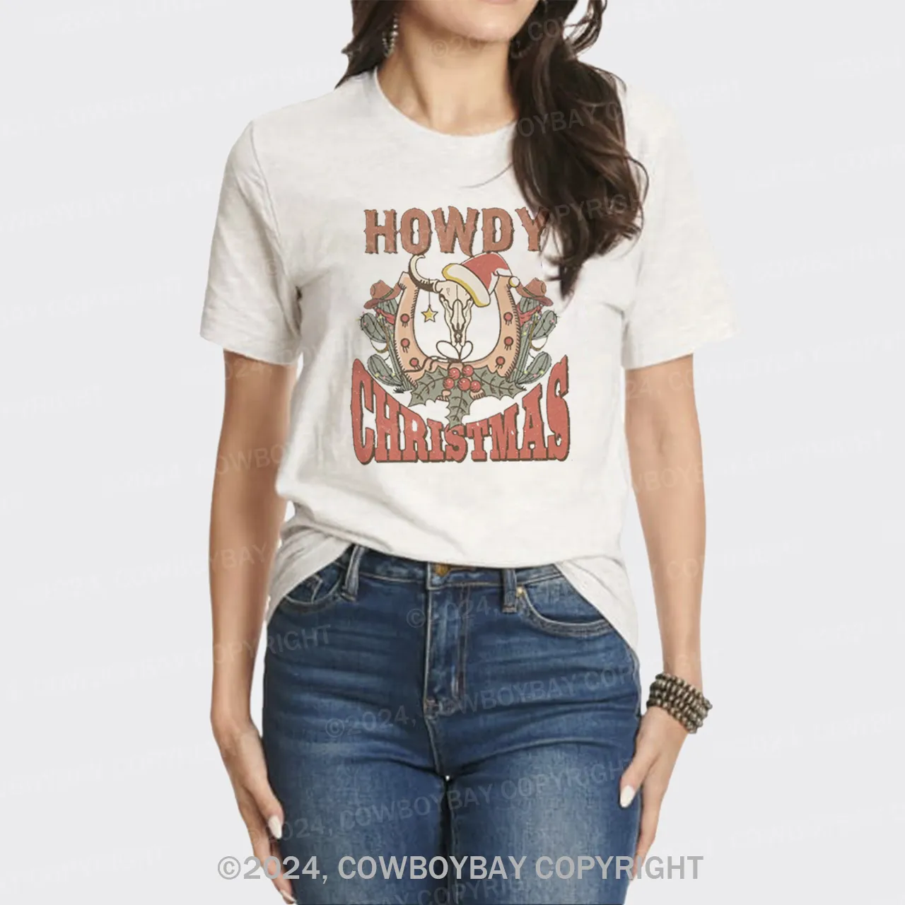 Cowboy Howdy Christmas Comfort T-Shirts