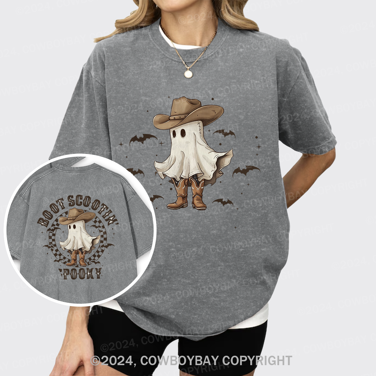 Western Halloween Boot Scoot Spooky Garment-dye Tees