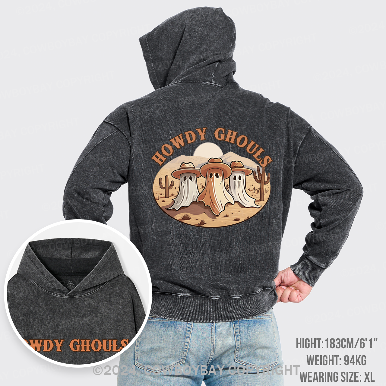 Howdy Ghouls Cute Spooky Garment-Dye Hoodies