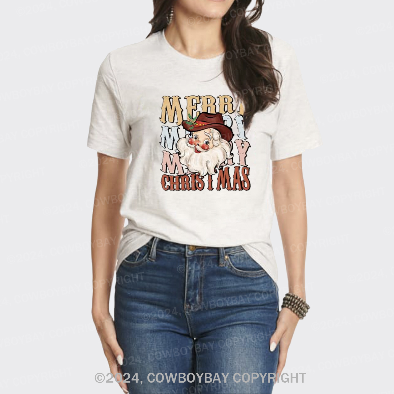 Merry Santa Cowboy T-Shirts