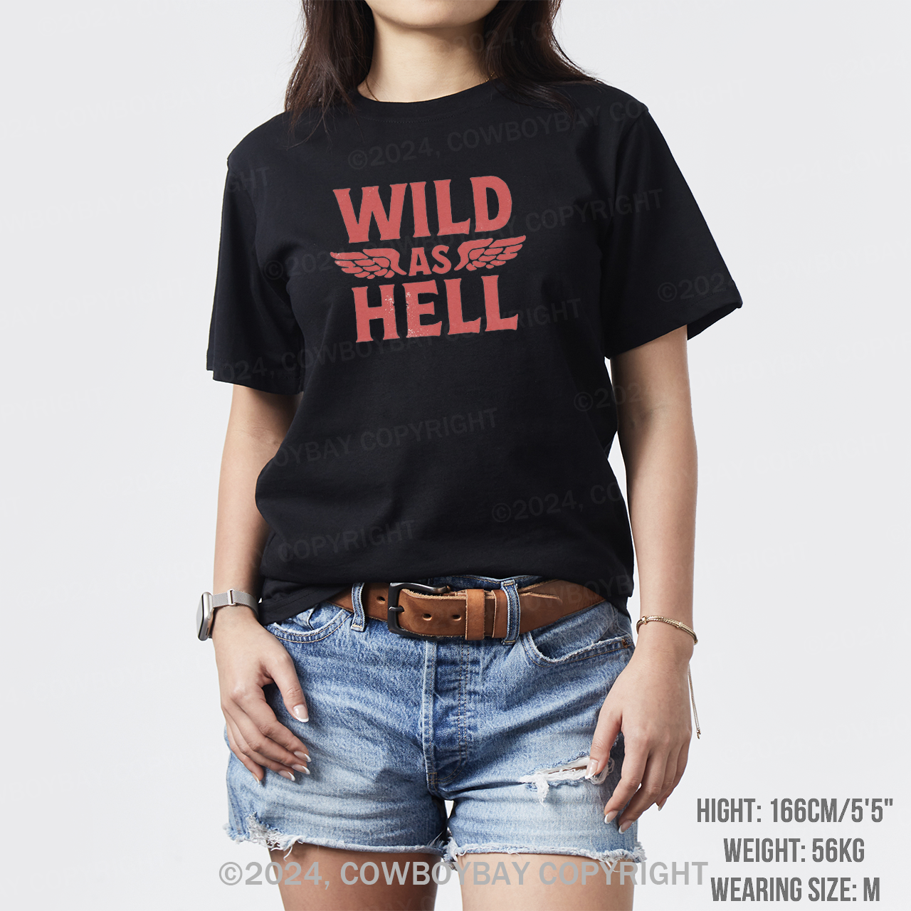 Wild As Hell Wings Rock N Roll Cowgirl T-Shirts