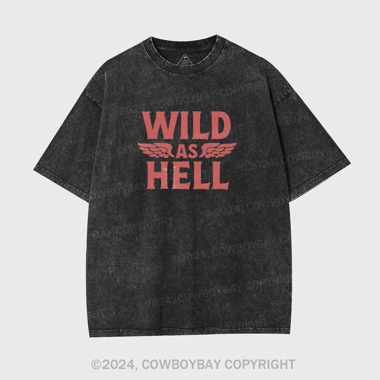 Wild As Hell Wings Rock N Roll Cowgirl Garment-dye Tees