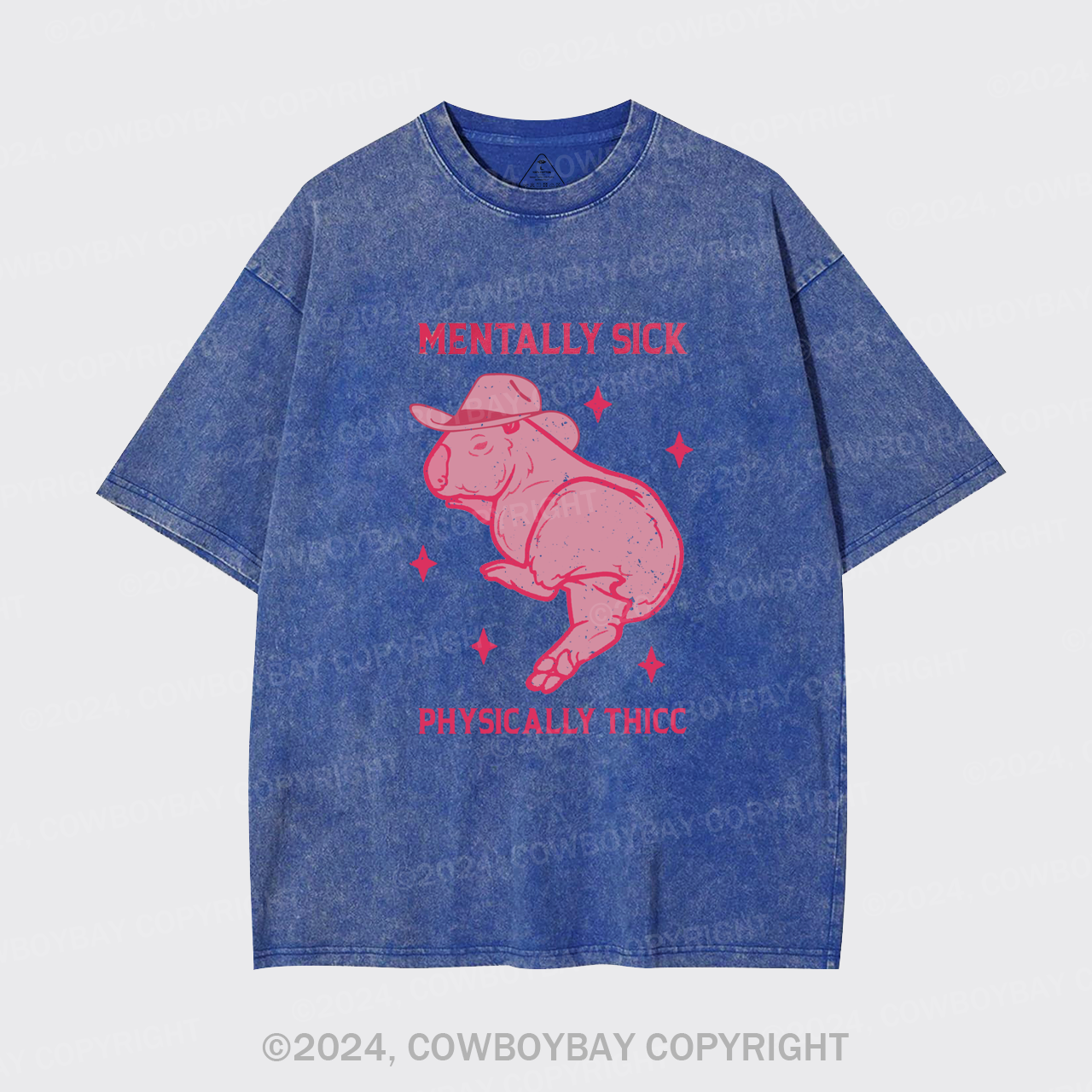 Mentally Sick Physically Thicc Capybara Garment-dye Tees