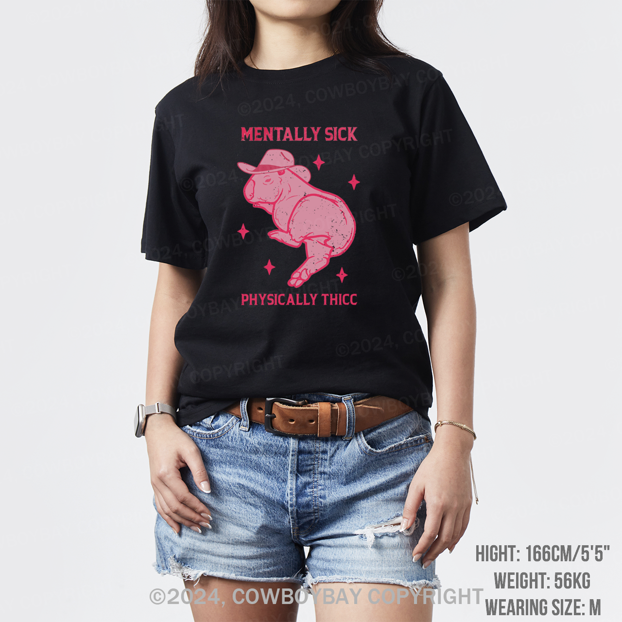 Mentally Sick Physically Thicc Capybara T-Shirts