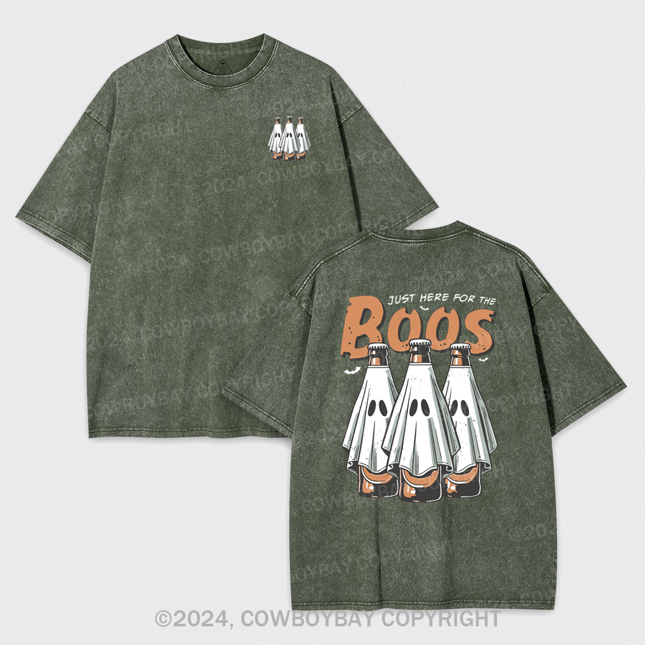 Halloween Just Here For The Boos Garment-dye Tees