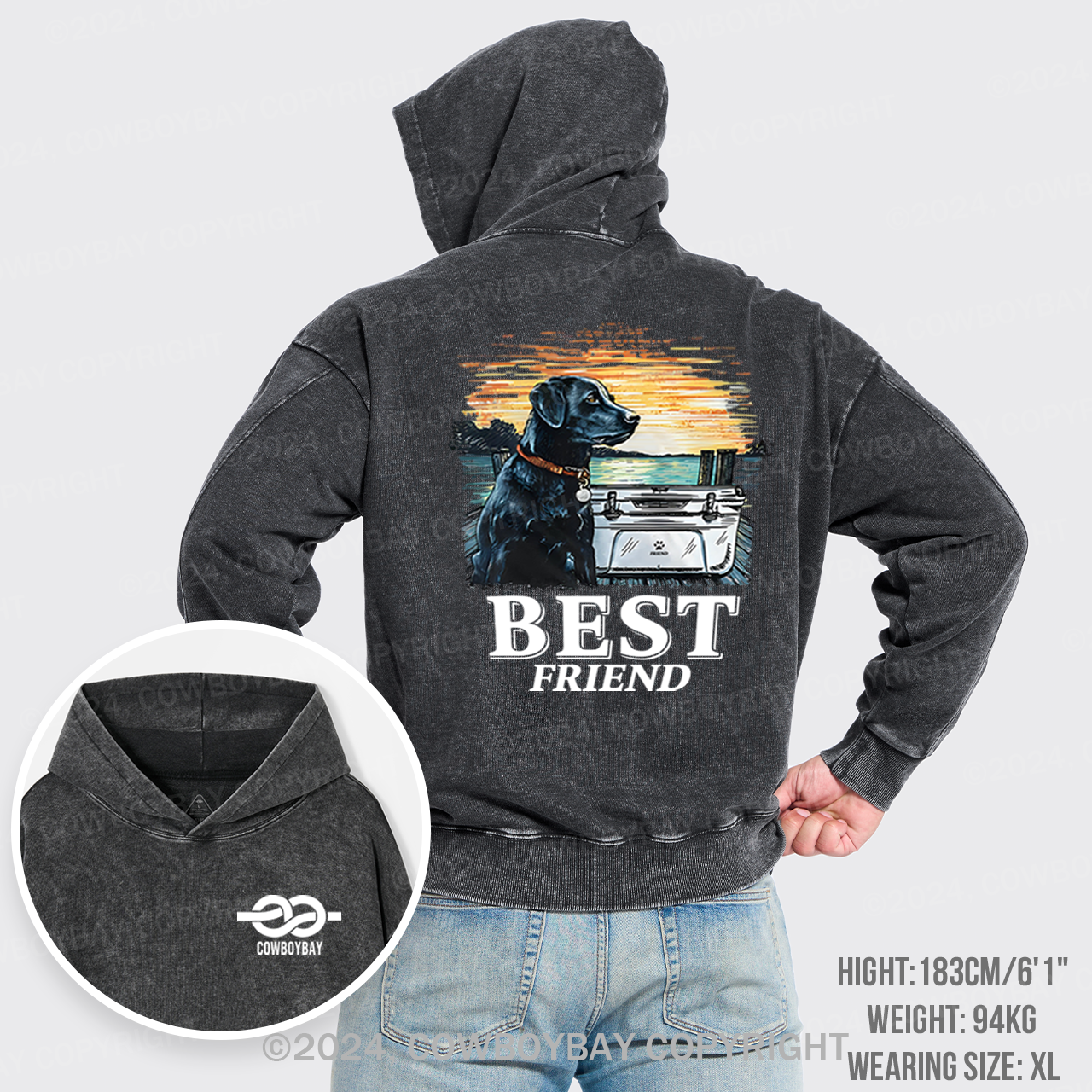 With Best Friend Garment-Dye Hoodies