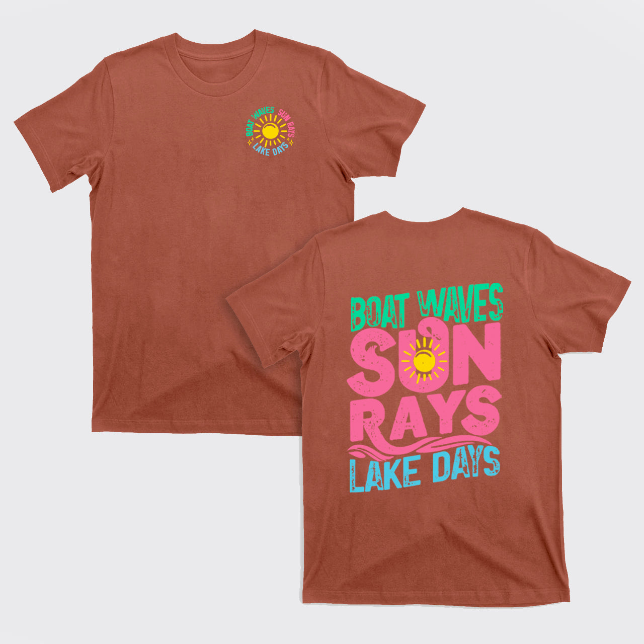Boat Waves Sun Rays Lake Days T-Shirts