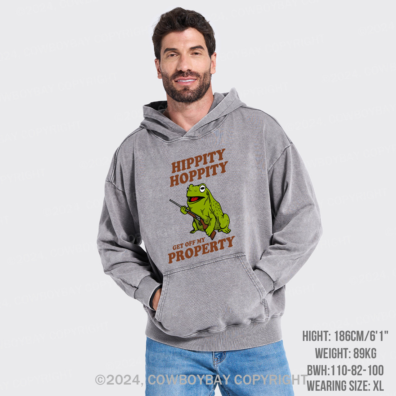 Hippity Hoppity Get Off My Property Garment Dye Hoodies