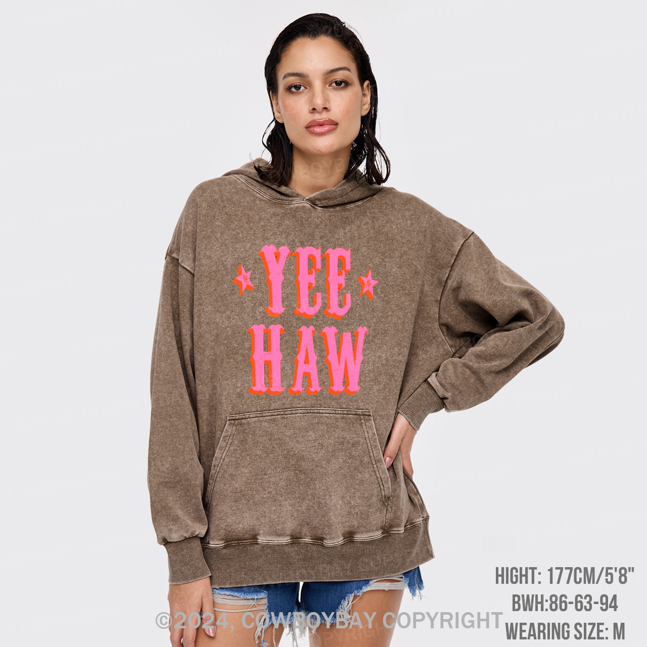 Yee Haw Garment-Dye Hoodies