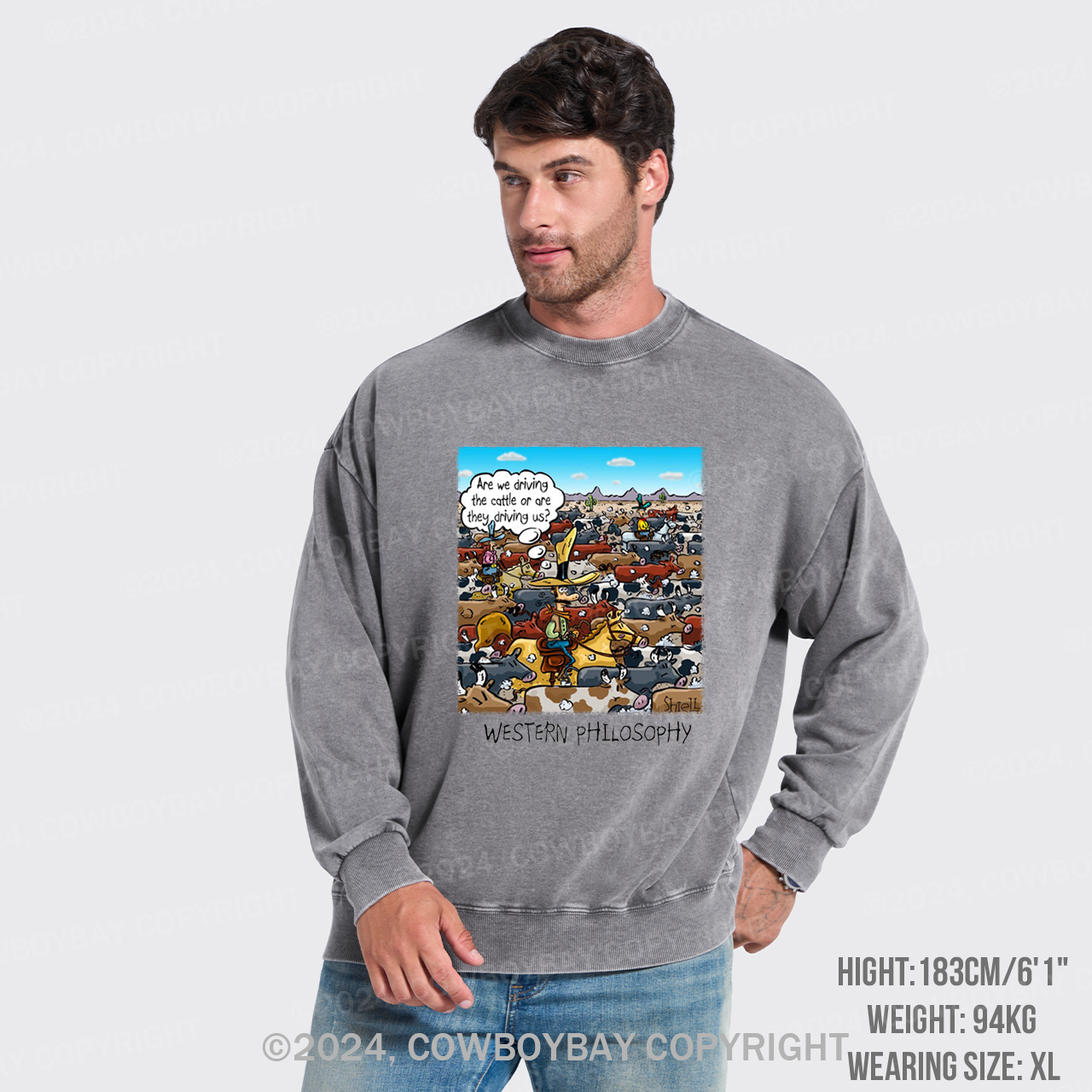 Cowboy Philsophy Washed Sweatshirts
