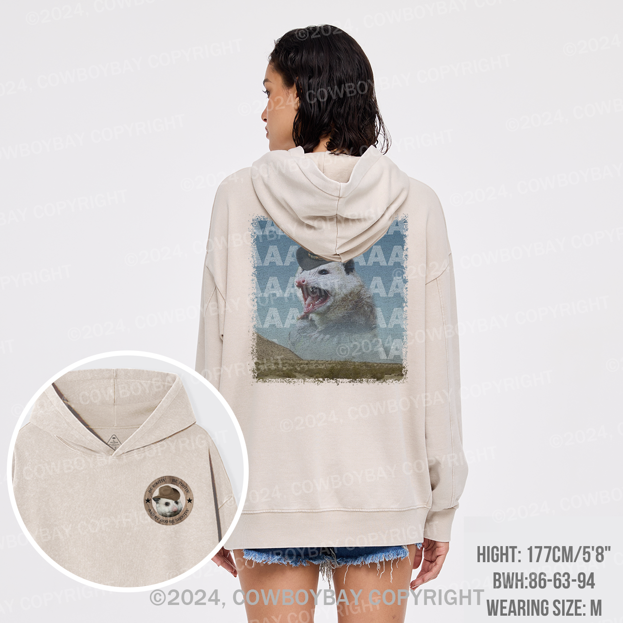 Be Rootin Be Tootin Be Shootin Possum Garment-Dye Hoodies