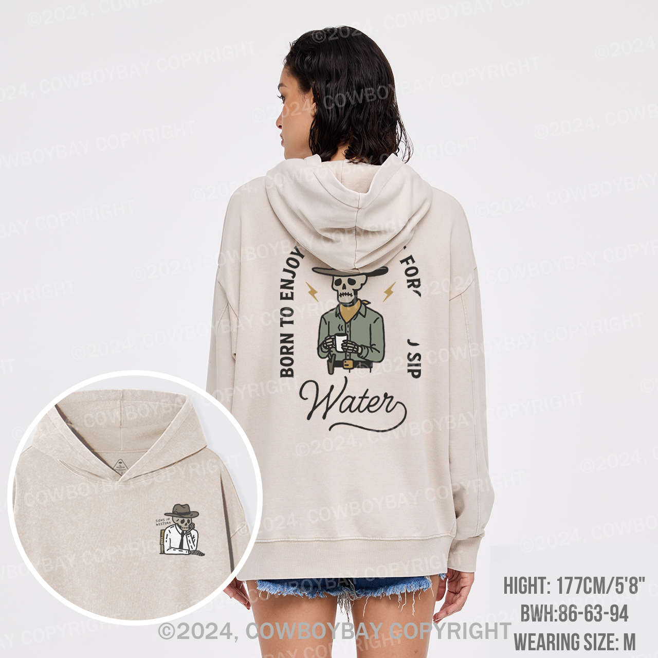 Vintage Sad Office Cowboy Garment-Dye Hoodies