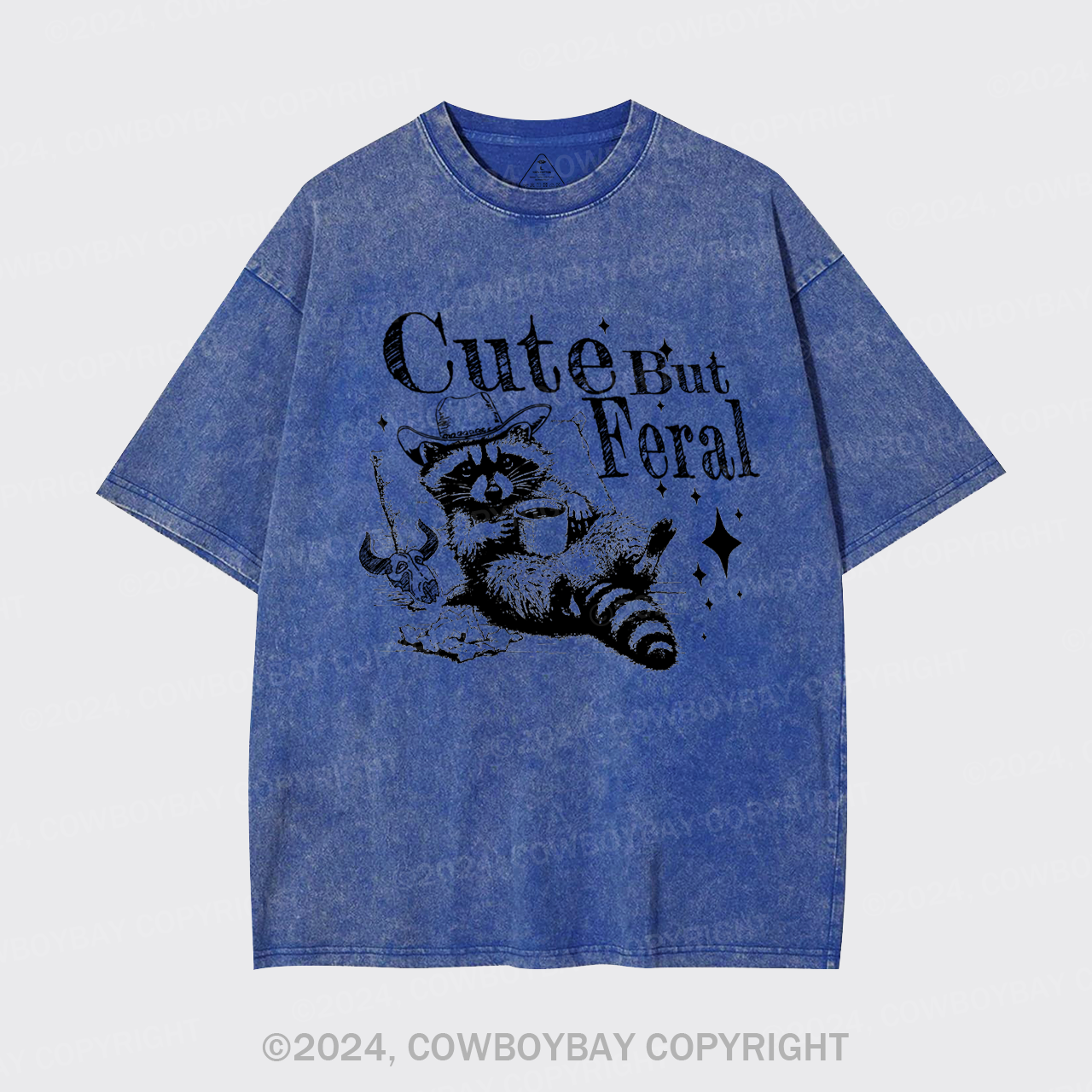 Cute but Feral Raccoon Garment-dye Tees