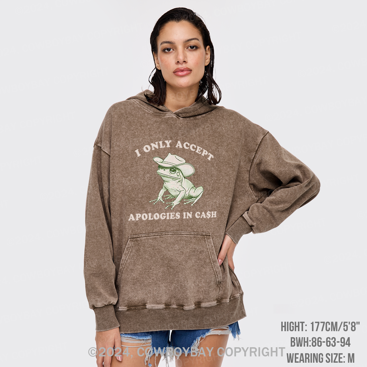 I Only Accept Apologies In Cash Garment-Dye Hoodies