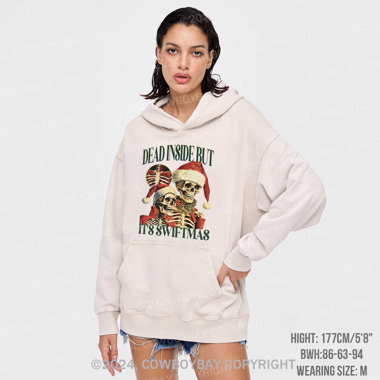 Dead Inside But It's Swiftmas Garment-Dye Hoodies