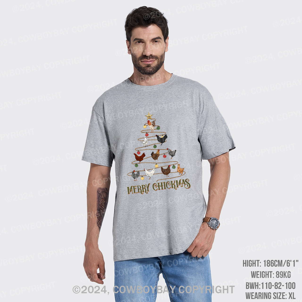 Christmas Chicken Vintage T-Shirts