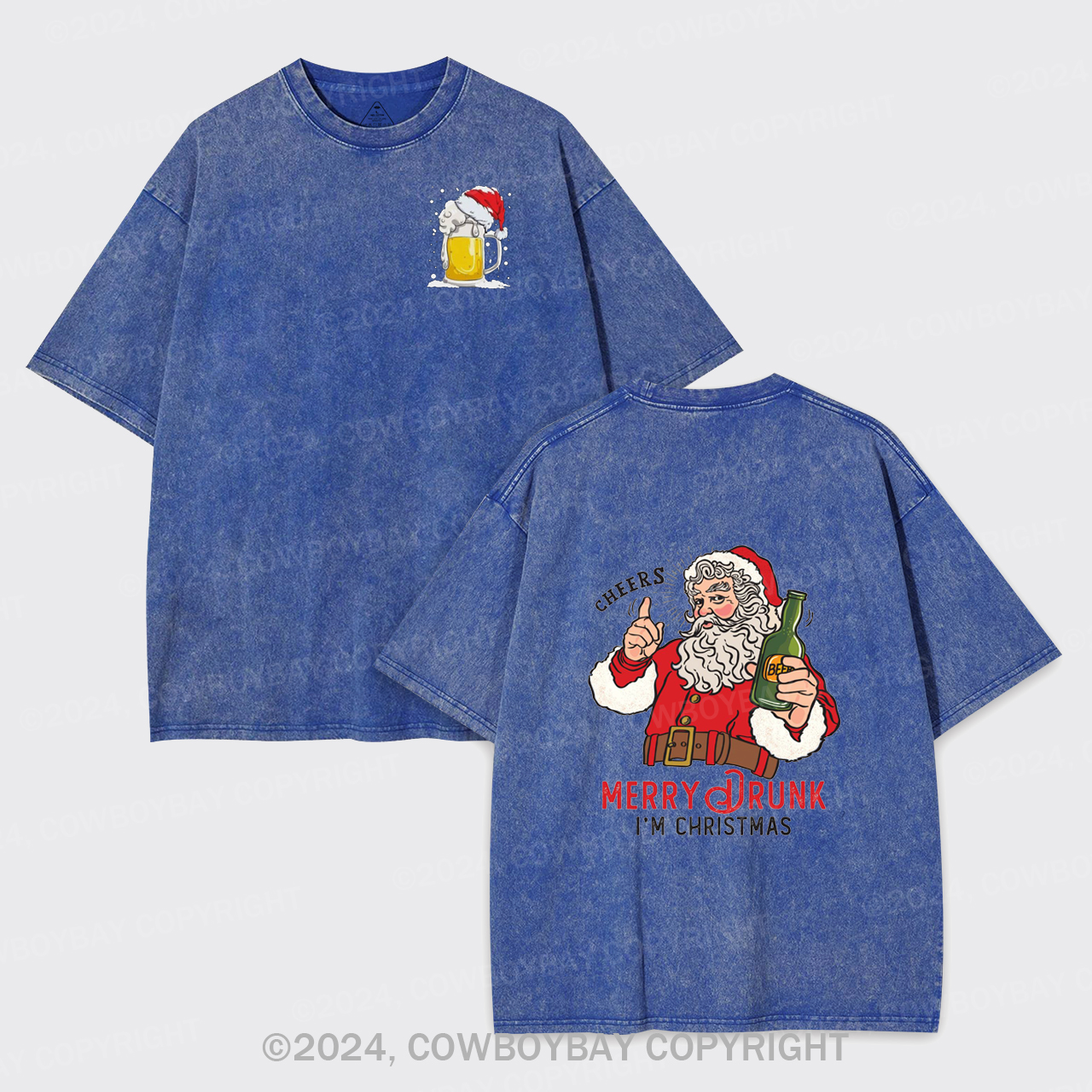 Merry Drunk,I'm Christmas-Santa Garment-dye Tees