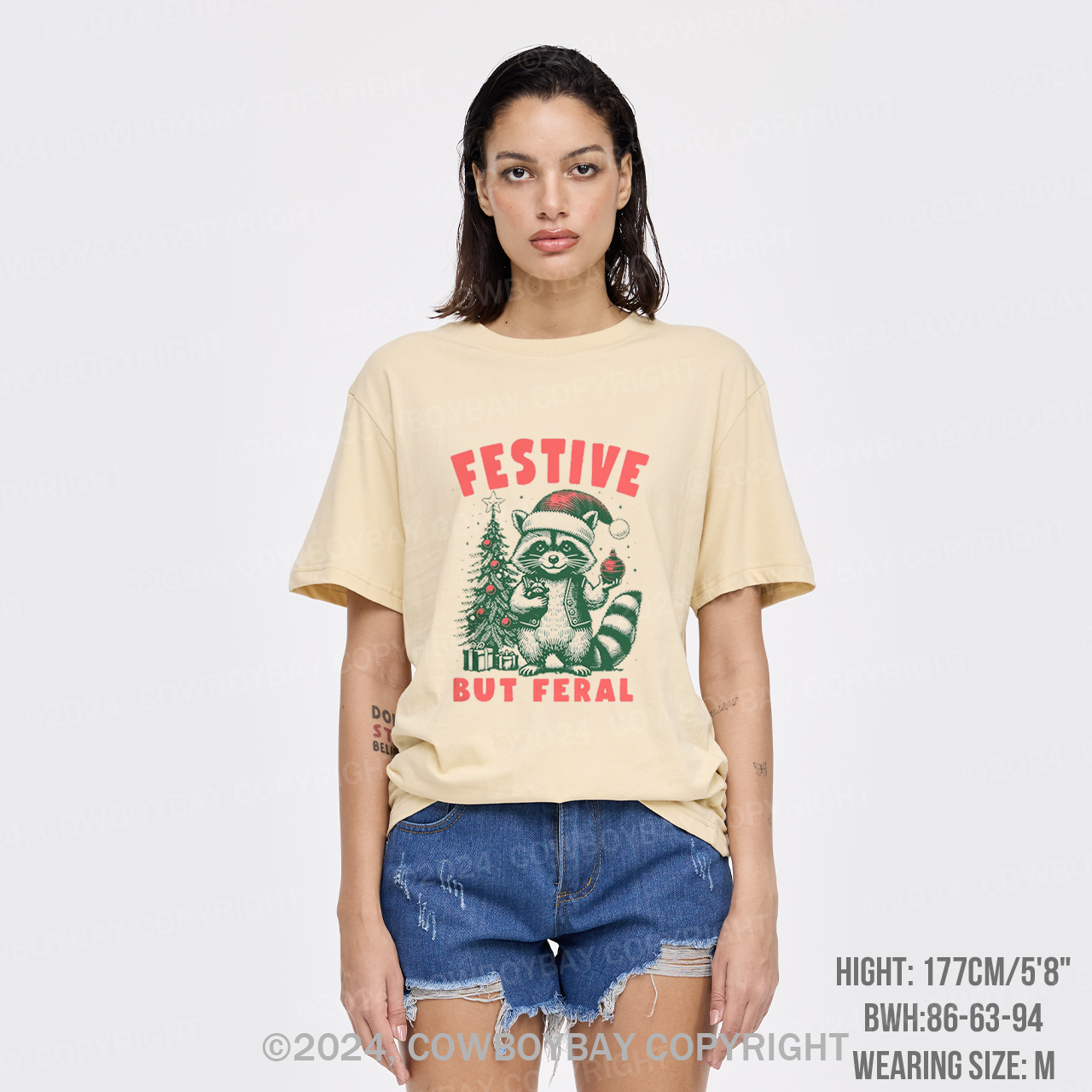 Christmas Raccoon,Festive But Feral T-Shirts