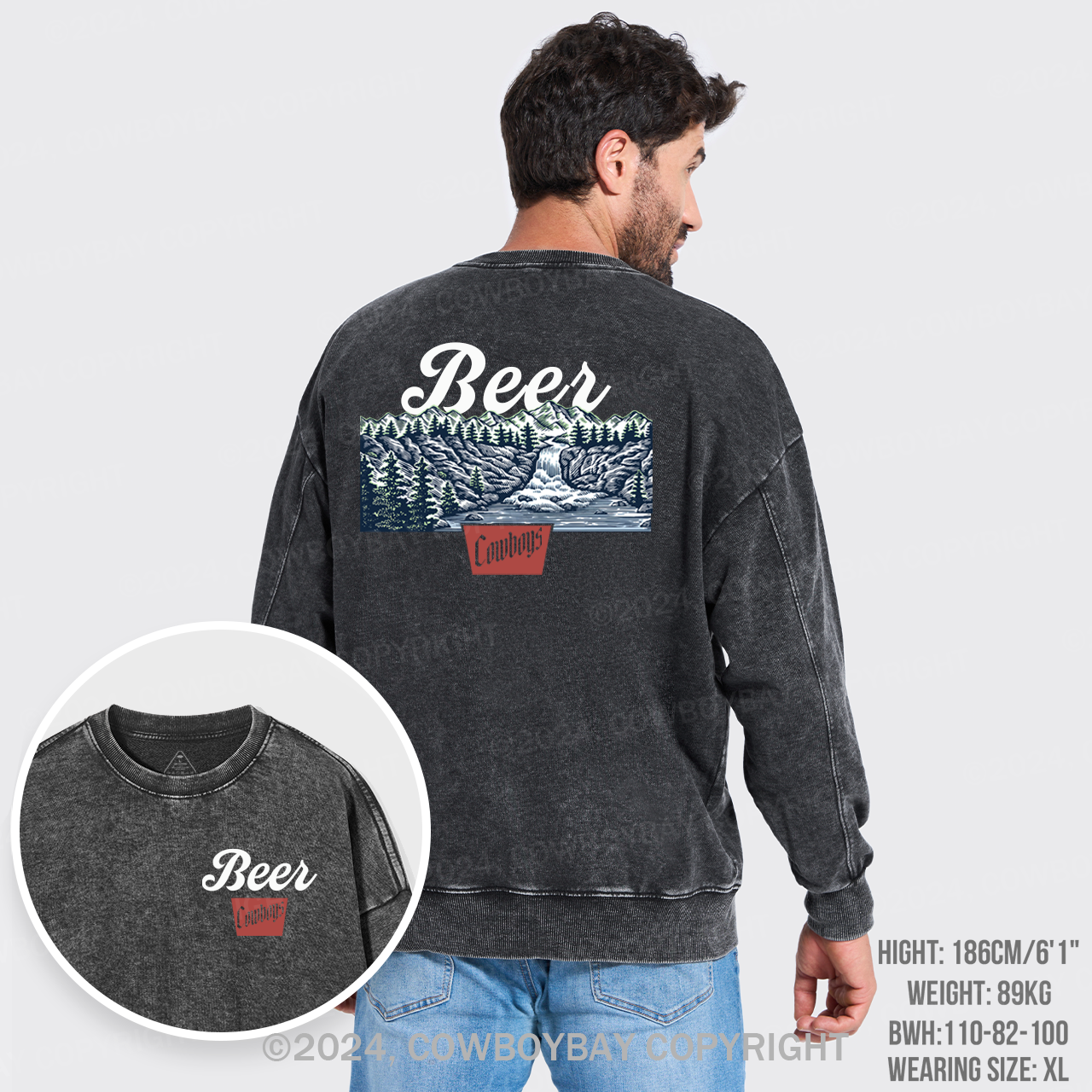 Beer Cowboys Washed Sweatshirts
