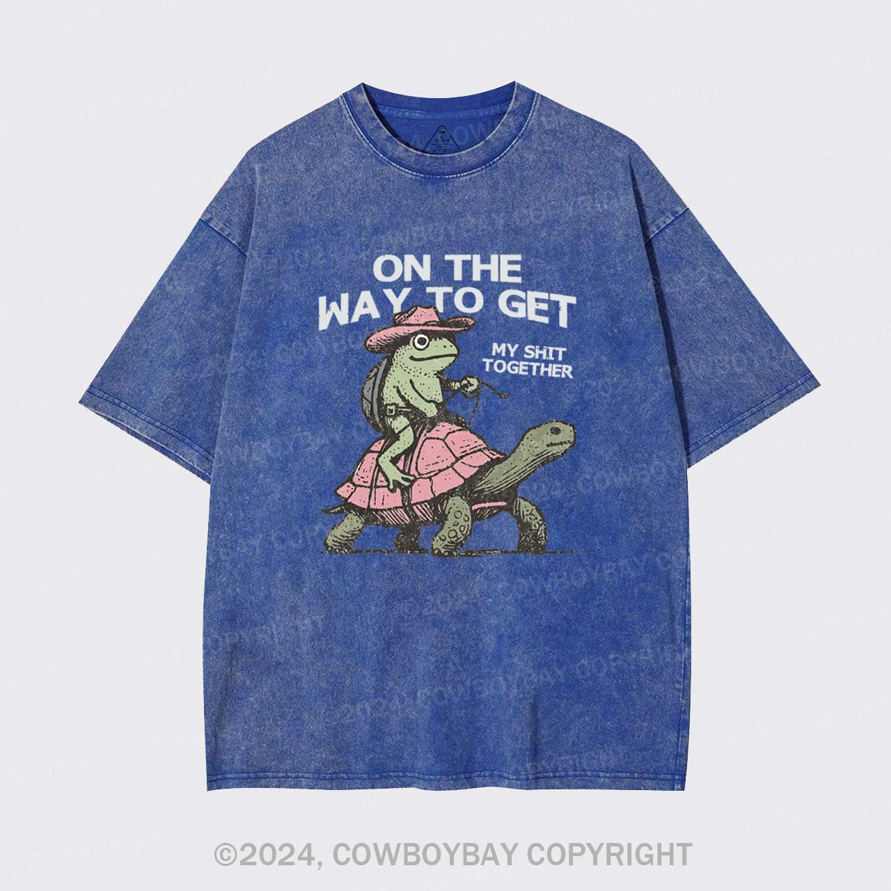 Cowboy Frog On Turtle Garment-dye Tees