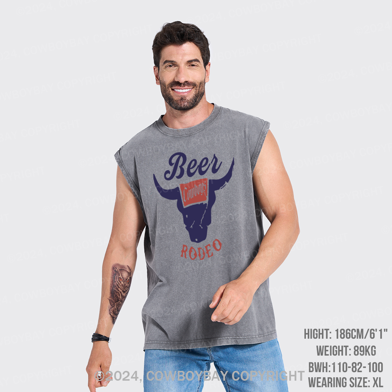 Retro Beer Rodeo Inspired Washed Tanks