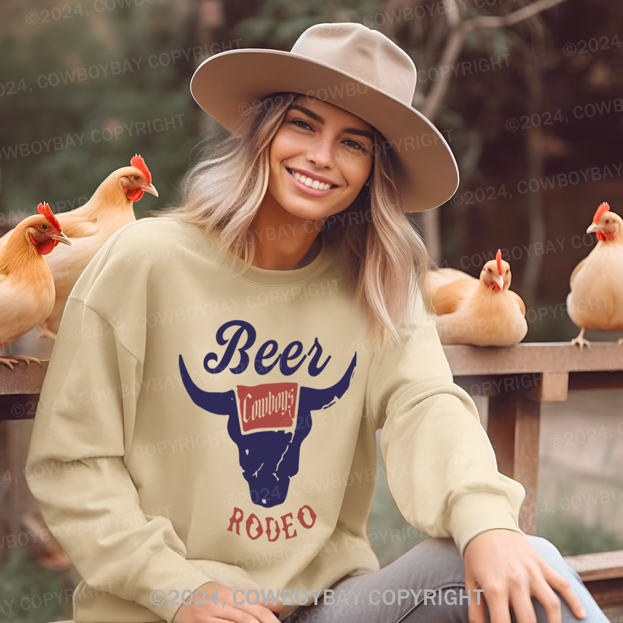 Retro Beer Rodeo Inspired Sweatshirt