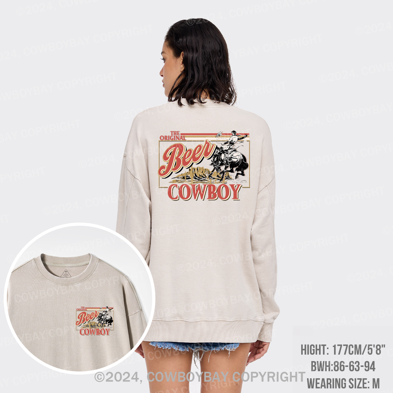 The Original Cowboy Men's Beer Washed Sweatshirts