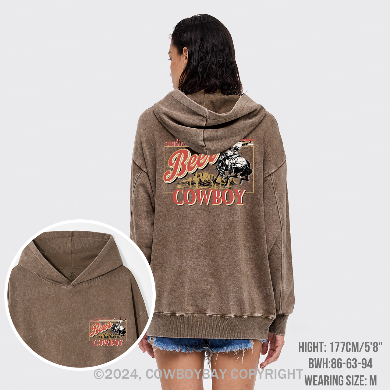 The Original Cowboy Men's Beer Garment-Dye Hoodies