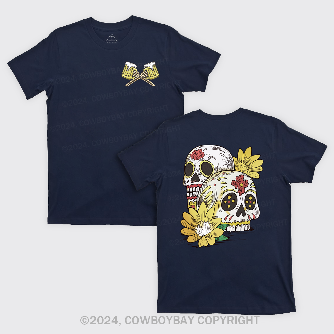 Beer Skull Montage T-Shirts