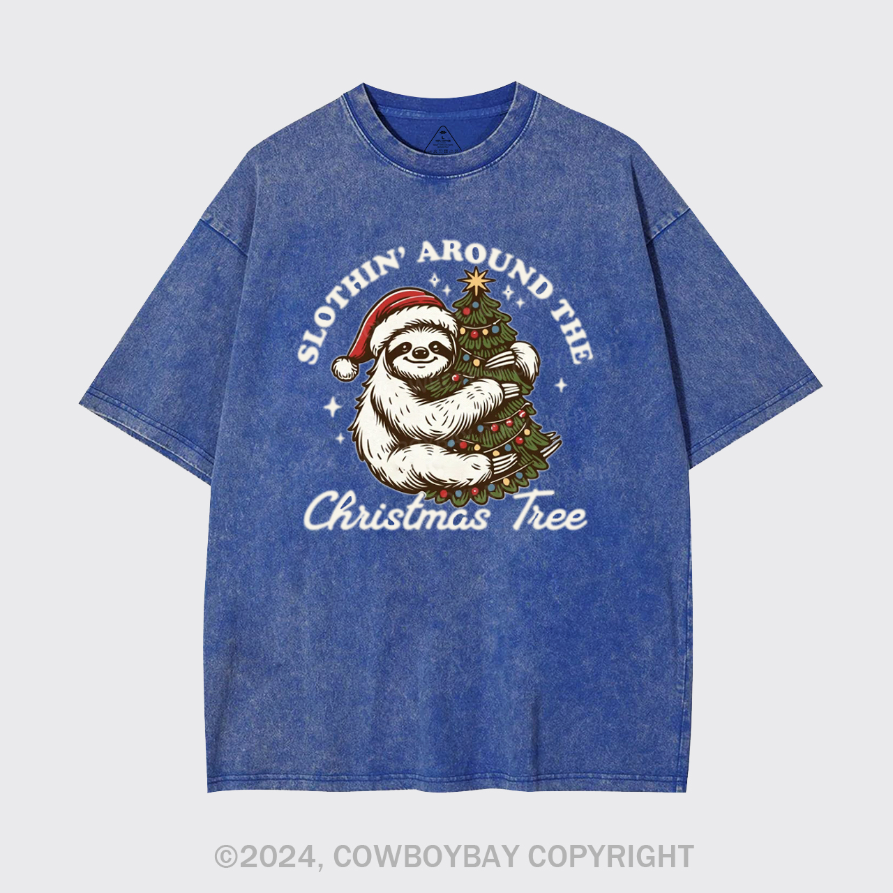 Slothin Around The Christmas Tree Garment-dye Tees