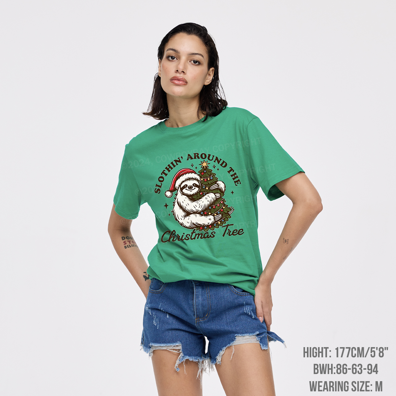 Slothin Around The Christmas Tree T-Shirts