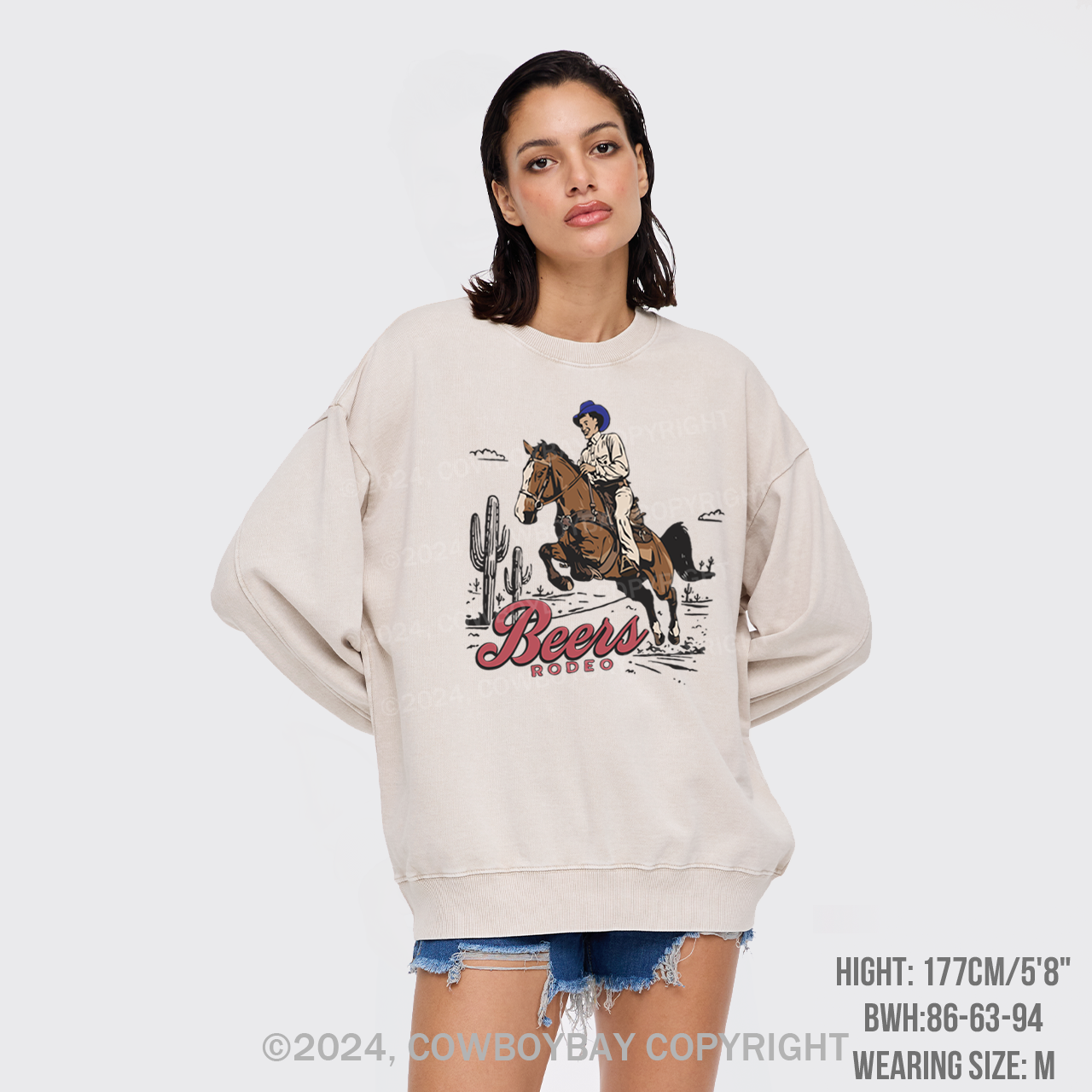 Vintage 90s Beers Retro Cowboy Washed Sweatshirts