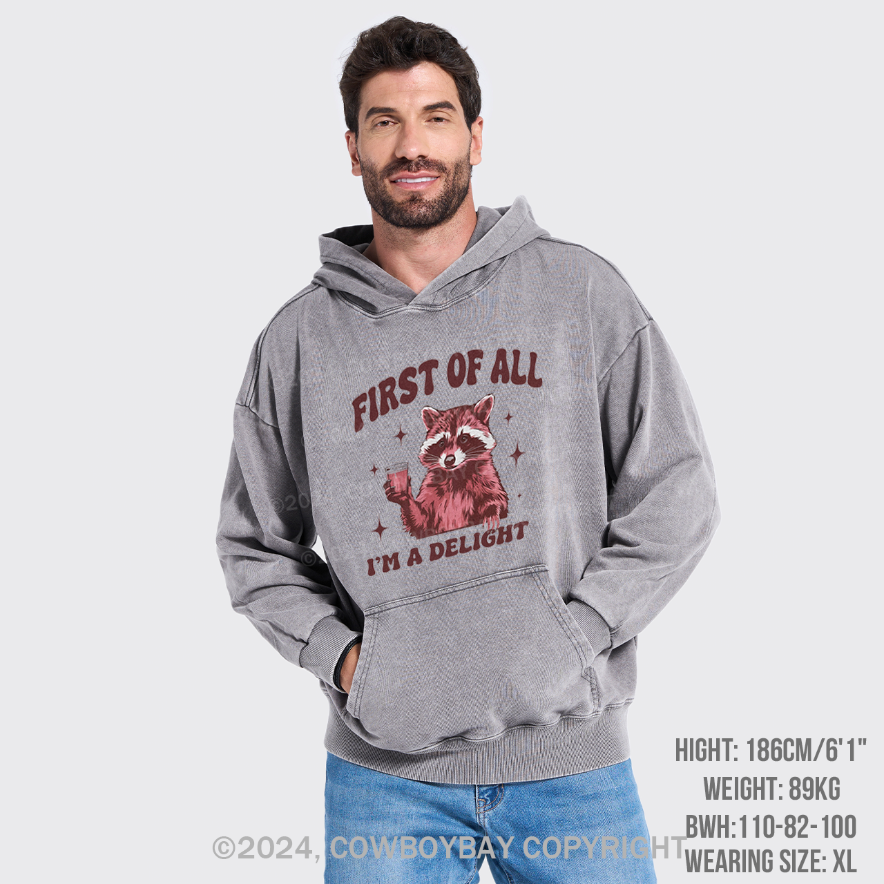 First Of All,I'm A Delight Garment-Dye Hoodies