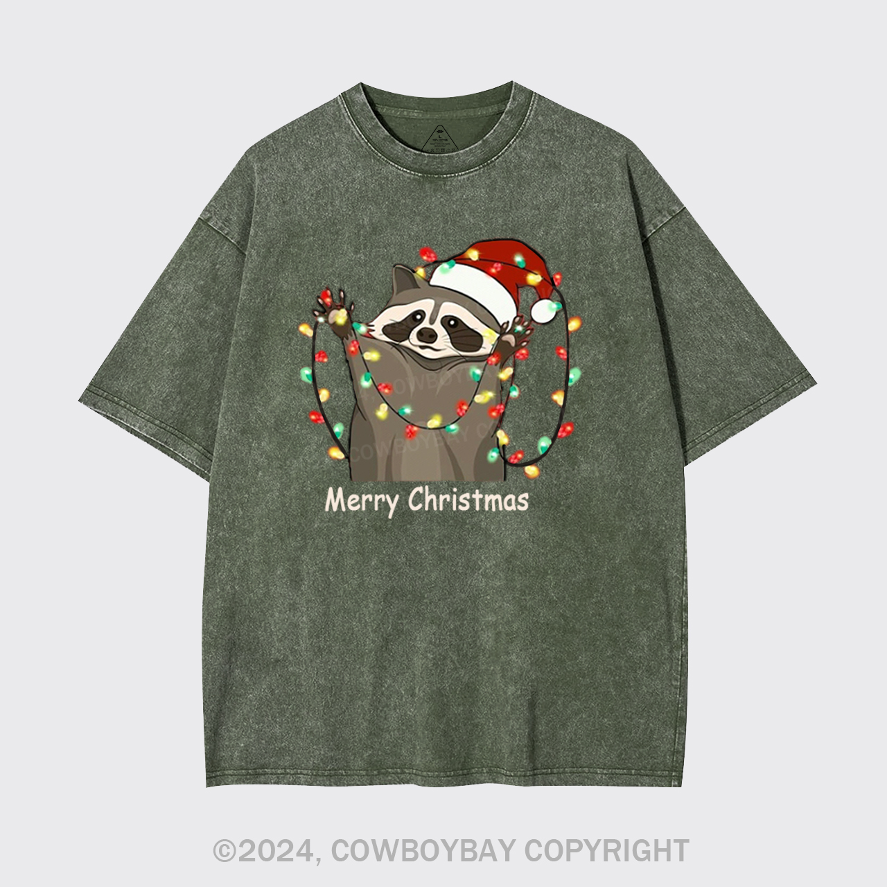 Christmas Racoon Garment-dye Tees