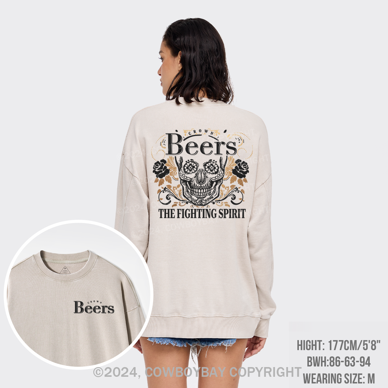 Beer Fighting Spirit Washed Sweatshirts