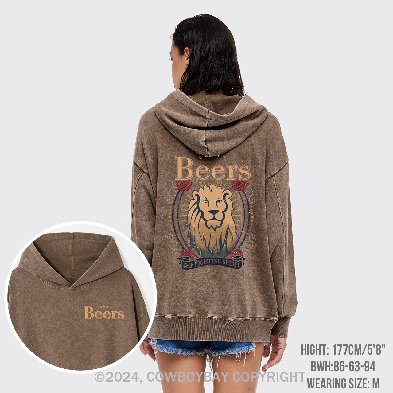 The Fighting Spirit Lion Garment-Dye Hoodies