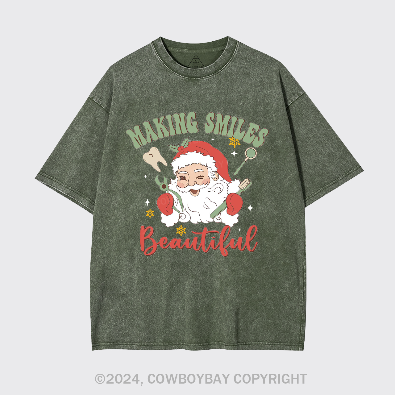 Making Smiles Santa Teeth Beautiful Garment-dye Tees