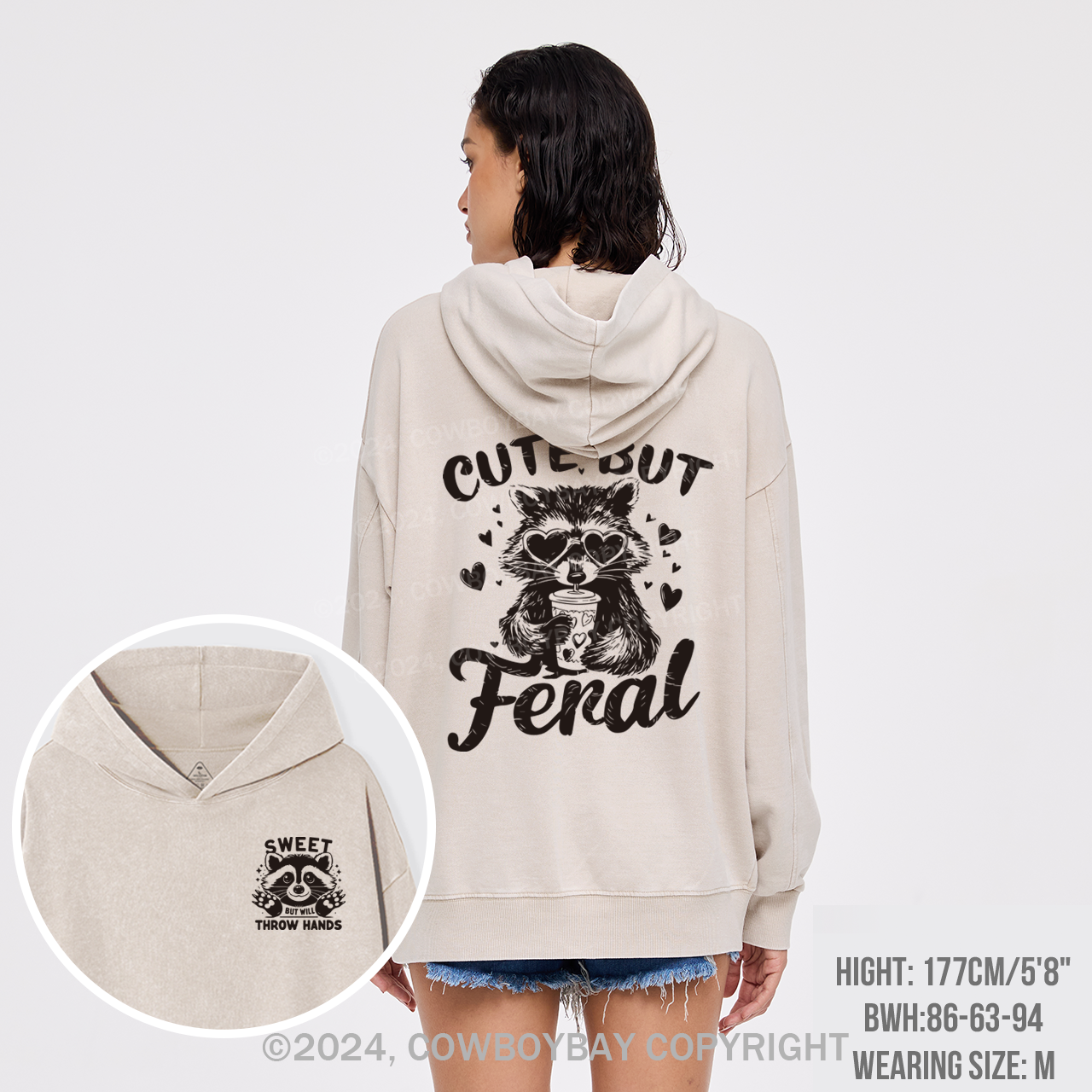 Sweet But Will Throw Hands Garment-Dye Hoodies