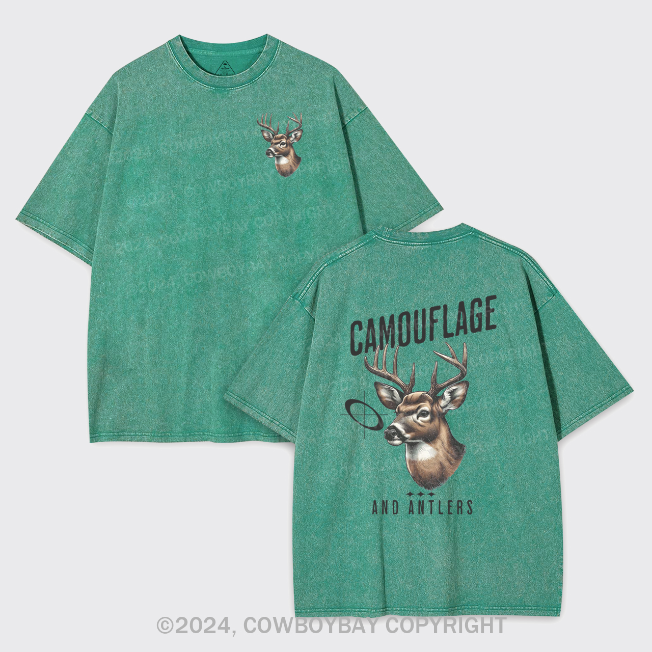 Camouflage Deer Hunting Garment-dye Tees