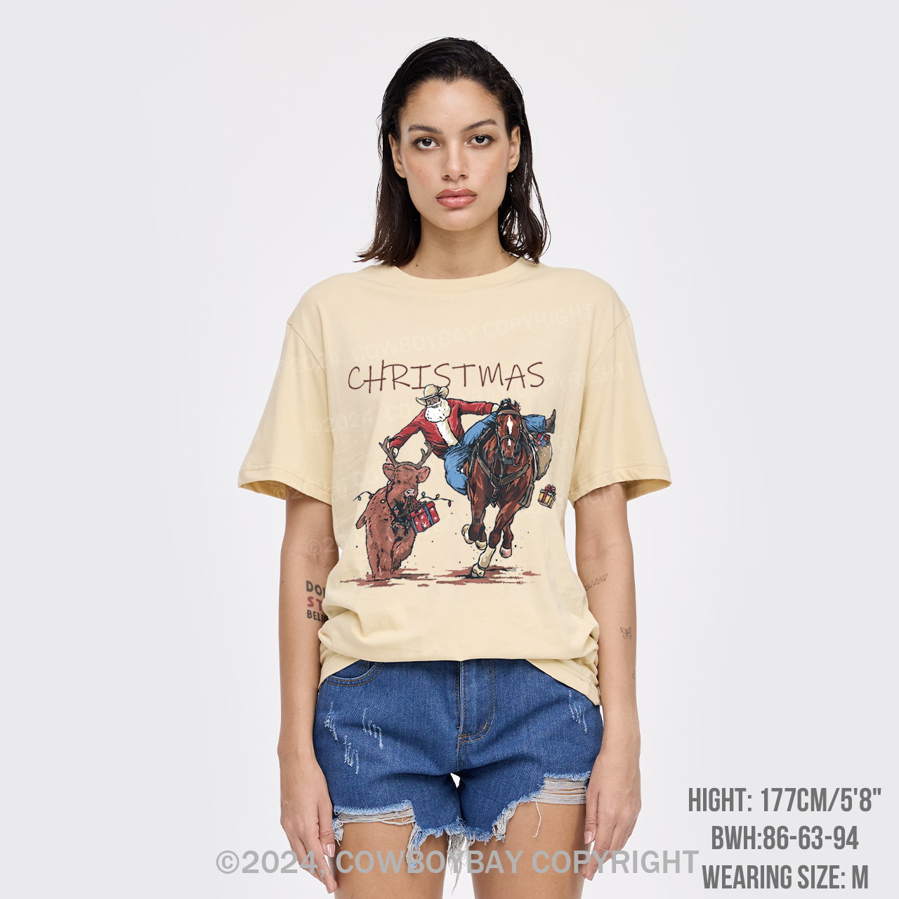 Cowboy Santa Claus Bullfight T-Shirts