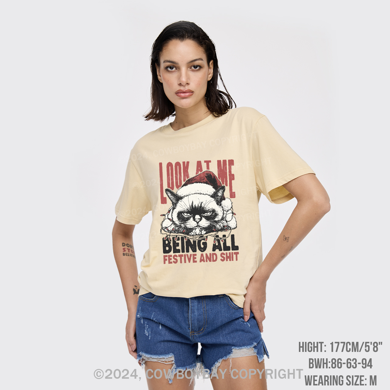 Funny Christmas Cat T-Shirts