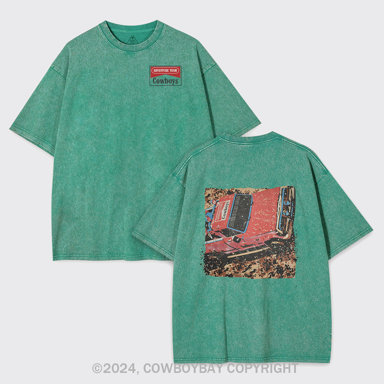 Vintage 1990s Adventure Race Car Garment-dye Tees