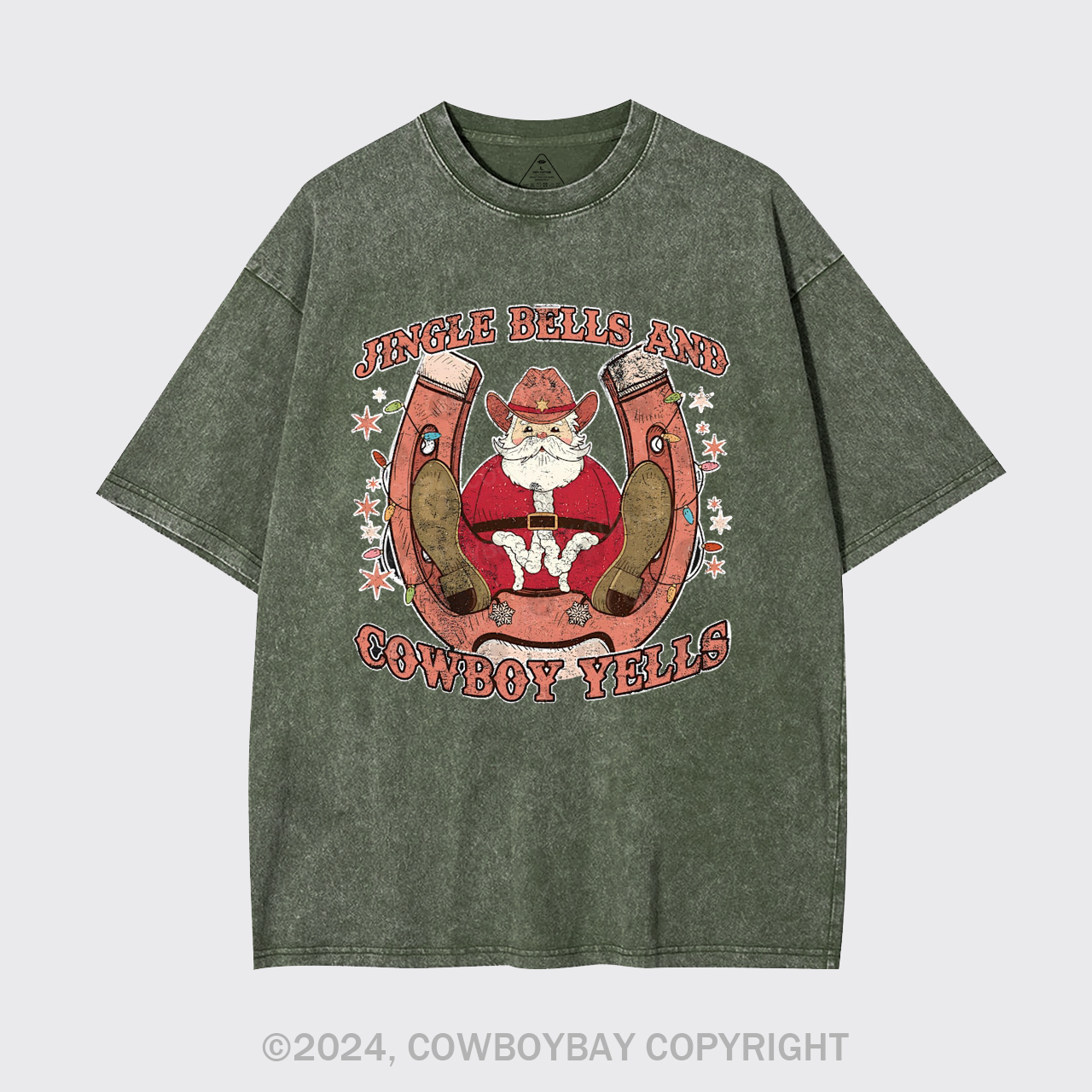 Jingle Bells And Cowboy Yells Garment-dye Tees