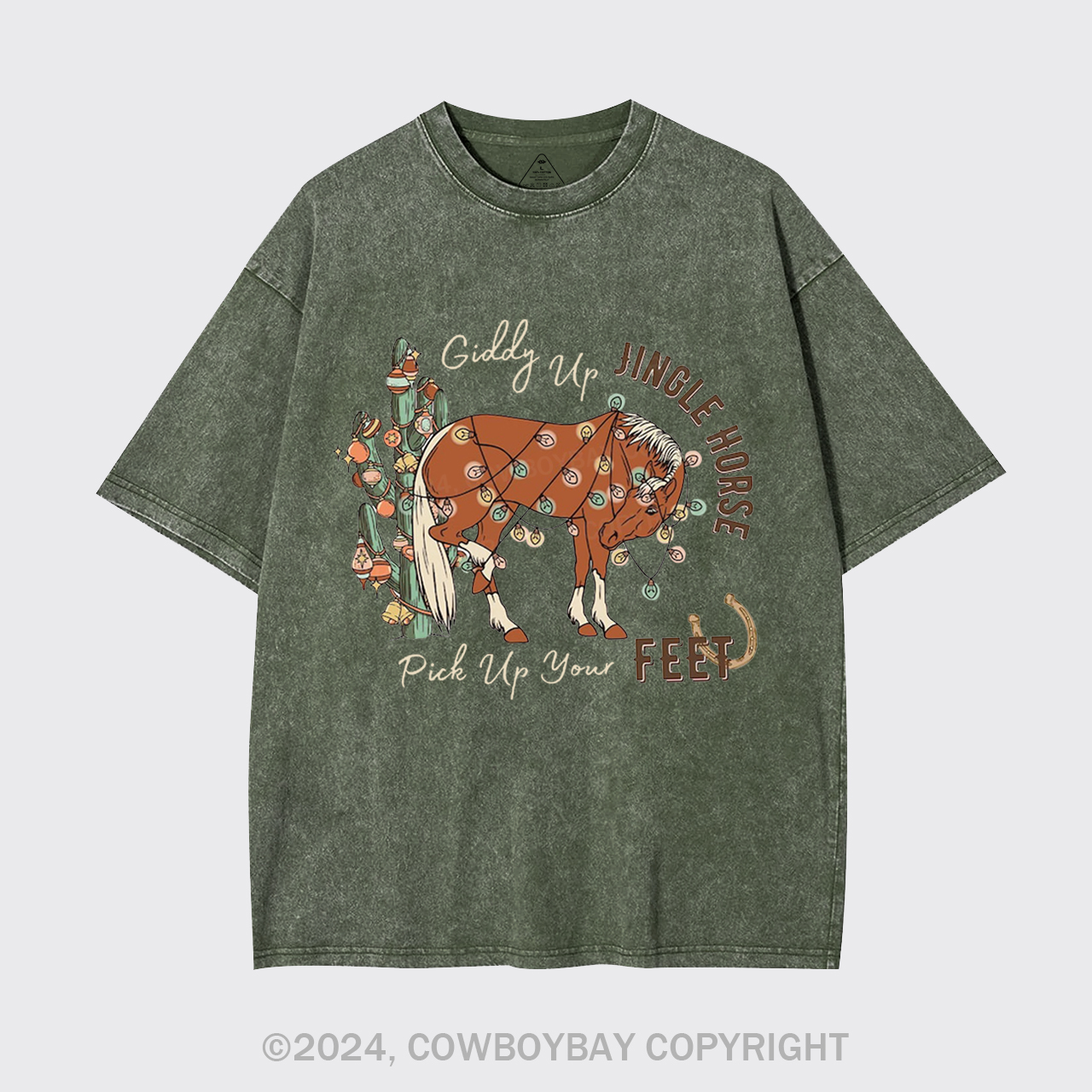 Giddy Up Jingle Horse Pick Up Your Feet Garment-dye Tees
