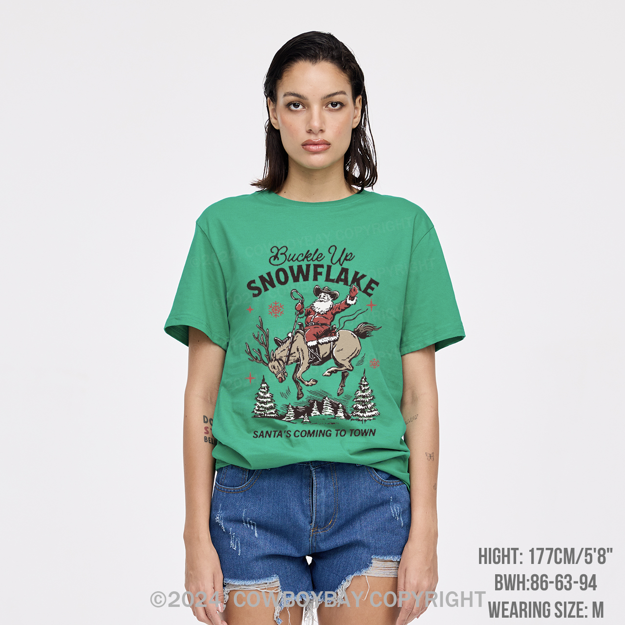 Retro Christmas Cowboy Santa T-Shirts