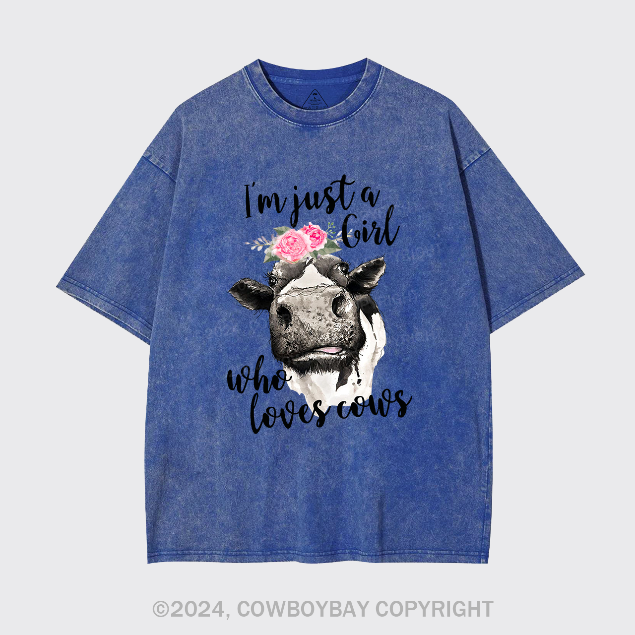 I'm Just A Girl Who Loves Cows Cowboy Garment-dye Tees