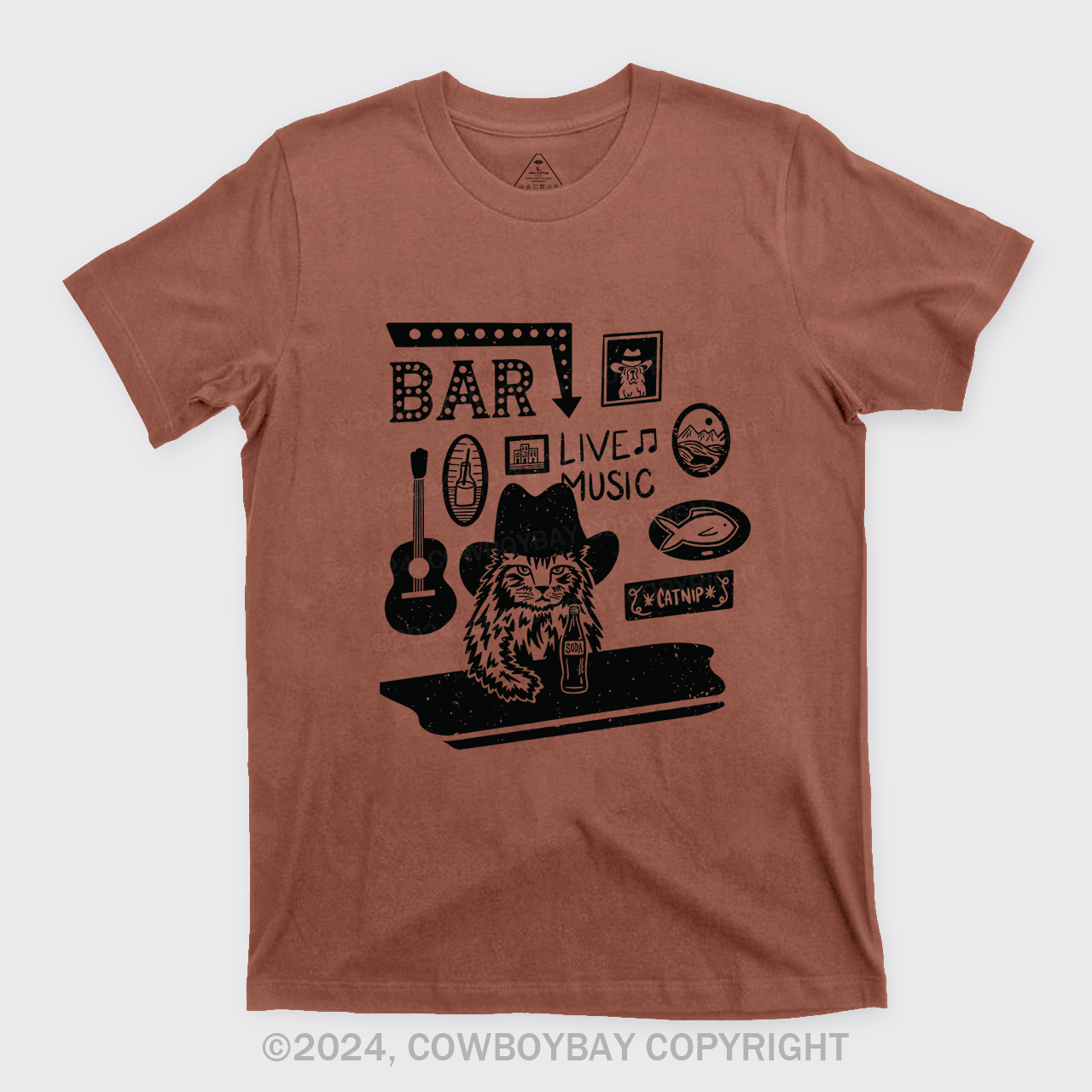 Cat with A Cowboy Hat In A Country Bar T-Shirts