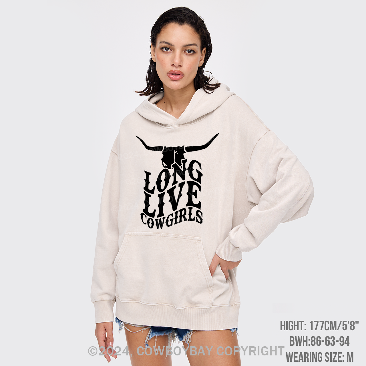 Cow Bull Long Live Cowgirls Garment-Dye Hoodies